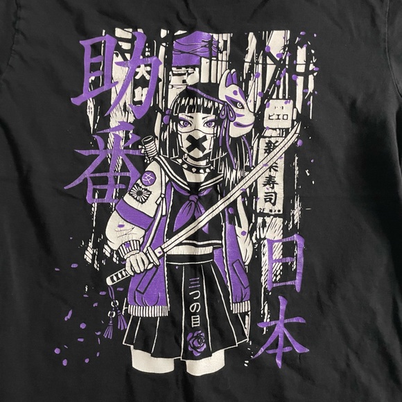 Japanese schoolgirl katana sukeban t-shirt 3 eyes clothing size small - Picture 2 of 5